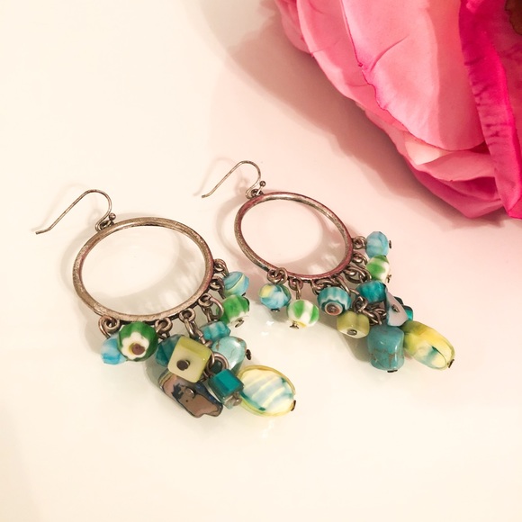Turquoise Beaded Earrings - Picture 2 of 6